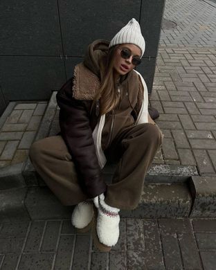 Тедді Уги Тапки TAZZ BRAID SLIPPERS жіночі YALA Молочний (YZM23 milk (41 (26 см))