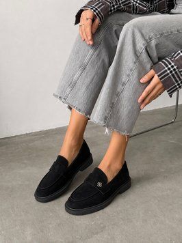 Лофери з мінімалістичним декором Жіночі Le.Mon Чорний 40 (25 см) Код: y210 black