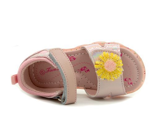 Шкіряні босоніжки з відкритим носком для дівчаток Tom.M Рожевий (CT9130 pink (22 (14,5 см))