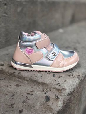 Ботинки для девочек С.Луч Розово-серебро (Q108-3 pink-silver (21 (13,5 см))