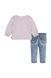 Комплект 2в1 Levi's для девочки: лонгслив и джинсы Розово-синий (502 set pvu lotus (98 (3A))