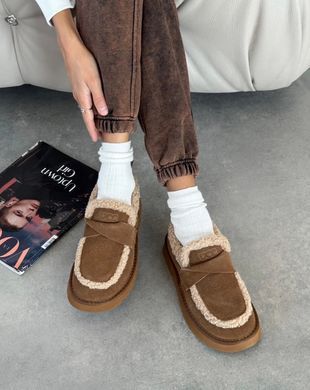 Утепленные лоферы женские ITTS Коричневый (5271-45 brown (41 (25,5 см))
