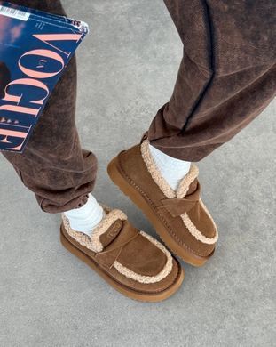 Утепленные лоферы женские ITTS Коричневый (5271-45 brown (41 (25,5 см))
