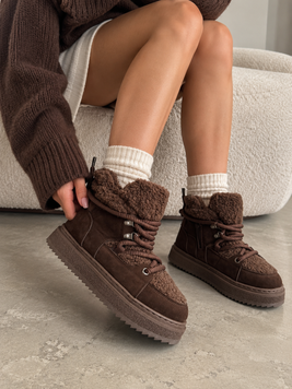 Угги-луноходы Женские KeKer Шоколадный 41 (26 см) Код: KC15 brown