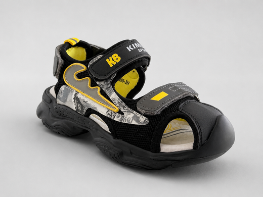 Спортивні сандалі Kimbo для хлопчиків Чорний з жовтим 37 (24 см) (dr2289 black-yell)