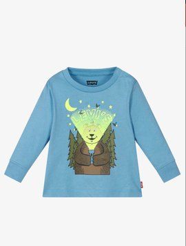 Лонгслів бавовняний Levi's для хлопчика Блакитний 98 см (36 мес) (569 pvu blue)