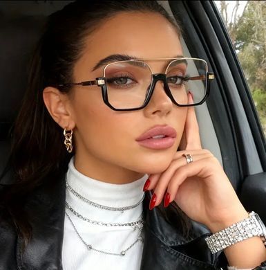 Прозорі окуляри, іміджеві квадратні під Dior Жіночі Чорно-золотистий Універсальний (7876ehs black-gold)