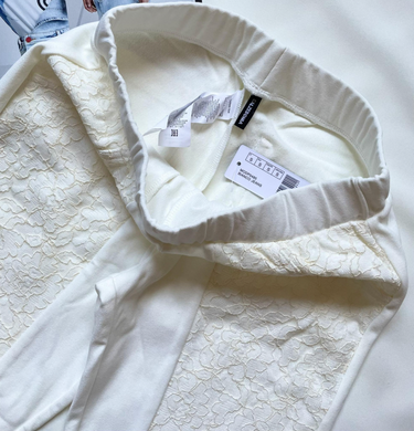 Джегінси з мереживним декором жіночі Calzedonia Білий (modp0485 white (S)