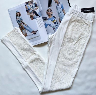 Джегінси з мереживним декором жіночі Calzedonia Білий (modp0485 white (S)
