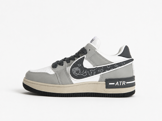 Кросівки у стилі Nike SB Dunk Low x Stussy Унісекс No brend Біло-сірий 41 (25,5 см) Код: w190 white-grey
