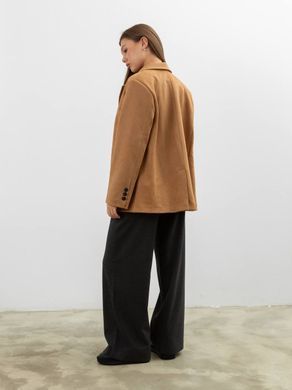 Замшевий жакет блейзер оверсайз жіночий QU STYLE Коричневий (DC241003 brown (standart (S-M-L))