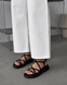 Босоножки на платформе с переплетом Женские L&M Черный 41 (26,5 см) Код: F190 black Z
