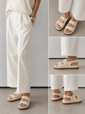 Босоніжки з пряжками Жіночі L.Trendy Світло-бежевий 41 (26 см) Код: wl2028 beige