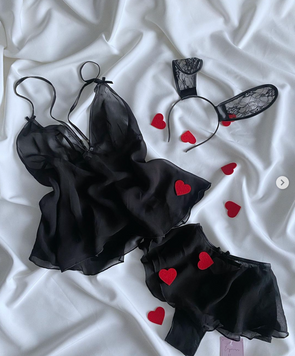 Комплект 2в1: Топ+трусики-шортики женский Empress Mimi Черный (EM416BLKS WN set black (M)