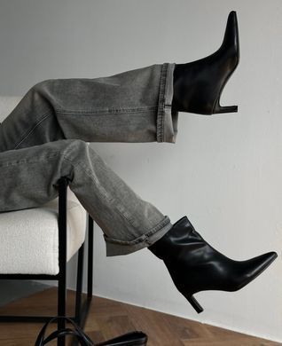 Ботильйони на низьких підборах жіночі Meideli Чорний (1210 black (38 (24,5 см))