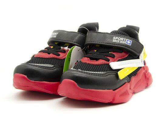 Кроссовки для мальчика KIMBO Черный с красным (YF712-2B black-red (28 (17 см))