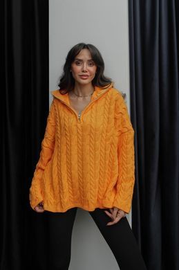 В'язаний Светр з блискавкою жіночий QU STYLE Помаранчевий (TK231078 orange Універсальний (S-M-L))