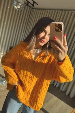 В'язаний Светр з блискавкою жіночий QU STYLE Помаранчевий (TK231078 orange Універсальний (S-M-L))