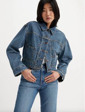 Куртка джинсова LEVI'S TAILORED 90S жіноча Синій (Trucker Missed My Fligh blue lav25 (L)