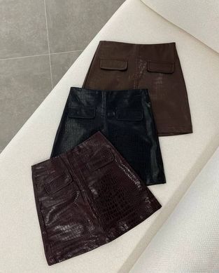 Юбка под кожу крокодила женская QU STYLE Черный (DE251003 black (L (40))