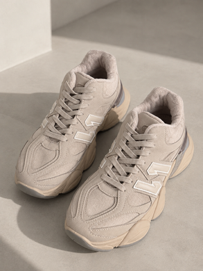 Утепленные высокие кроссовки в стиле New Balance 9060 Женские Bashili Серо-бежевый 41 (26 см) Код: 2027-12-6 grey