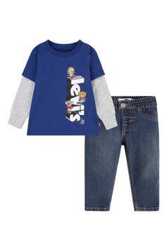 Комплект Levi's 2в1 лонгслів та джинси для хлопчиків Синій (099 set pvu blue (80 (12m))