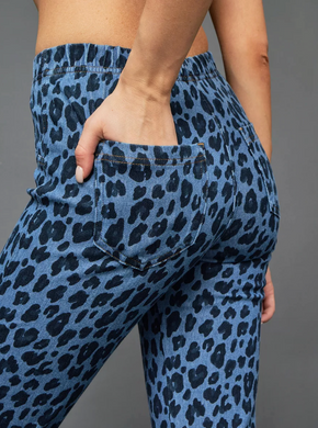 Джинсы в леопардовый принт женские Calzedonia Темно-синий (modp0467 d-blue1 (S (36))